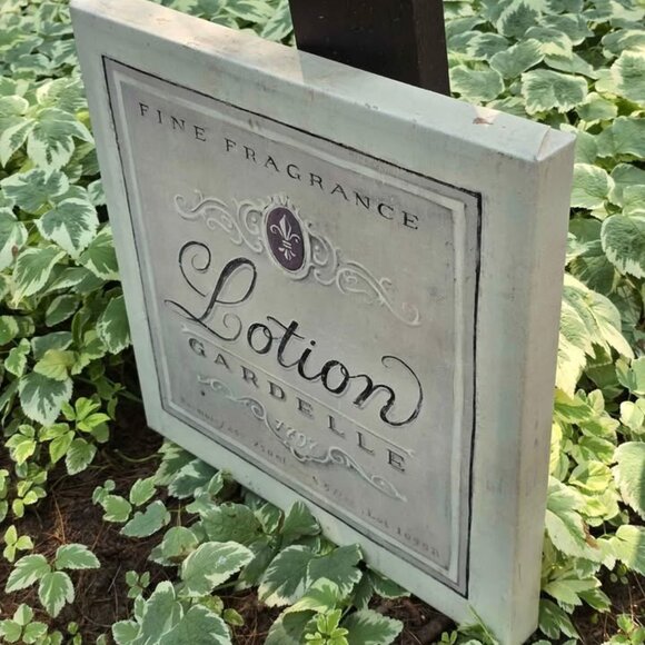 Fleur de Lis Lotion Fragrance French Canvas Wall Hanging - Picture 6 of 7